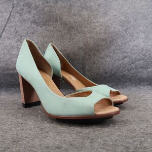 Masiero Shoes Women 8 Pump Classic Fashion Platform D'orsay Leather Blue Slip On